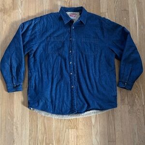 Wrangler Sherpa Lined Denim Button Down Jacket